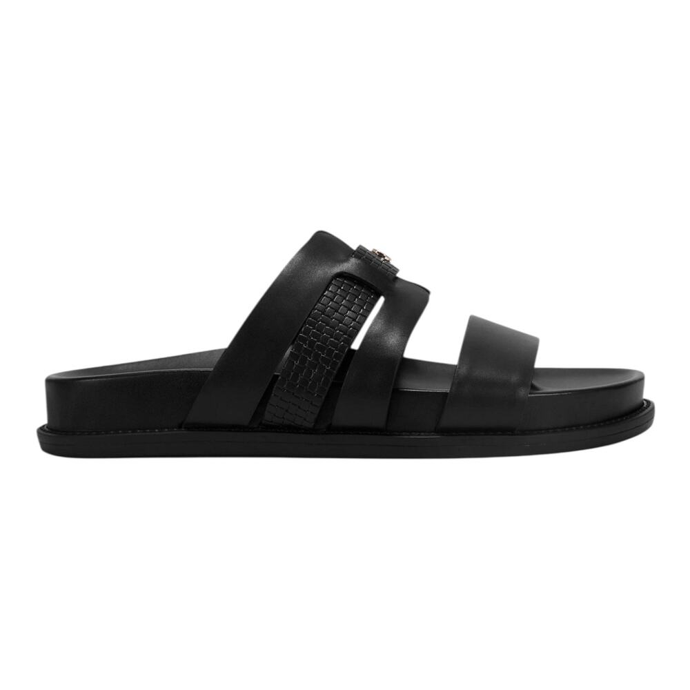 Easy Spirit Women's Trevin Leather Banded Slip On Slide Sandals Black Size 9 - Picture 2 of 5